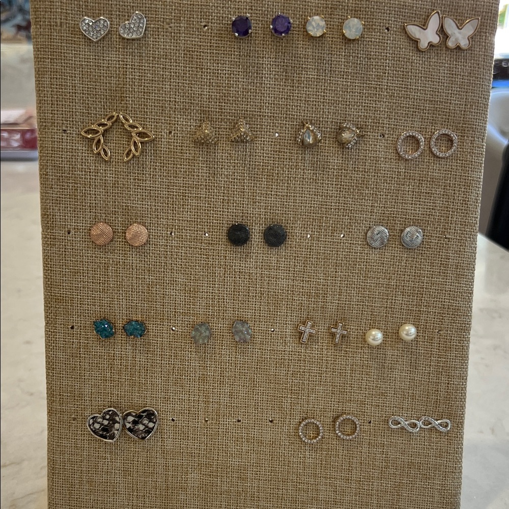 Elegant Women's Earring Set - Gold, Silver, Black, Purple